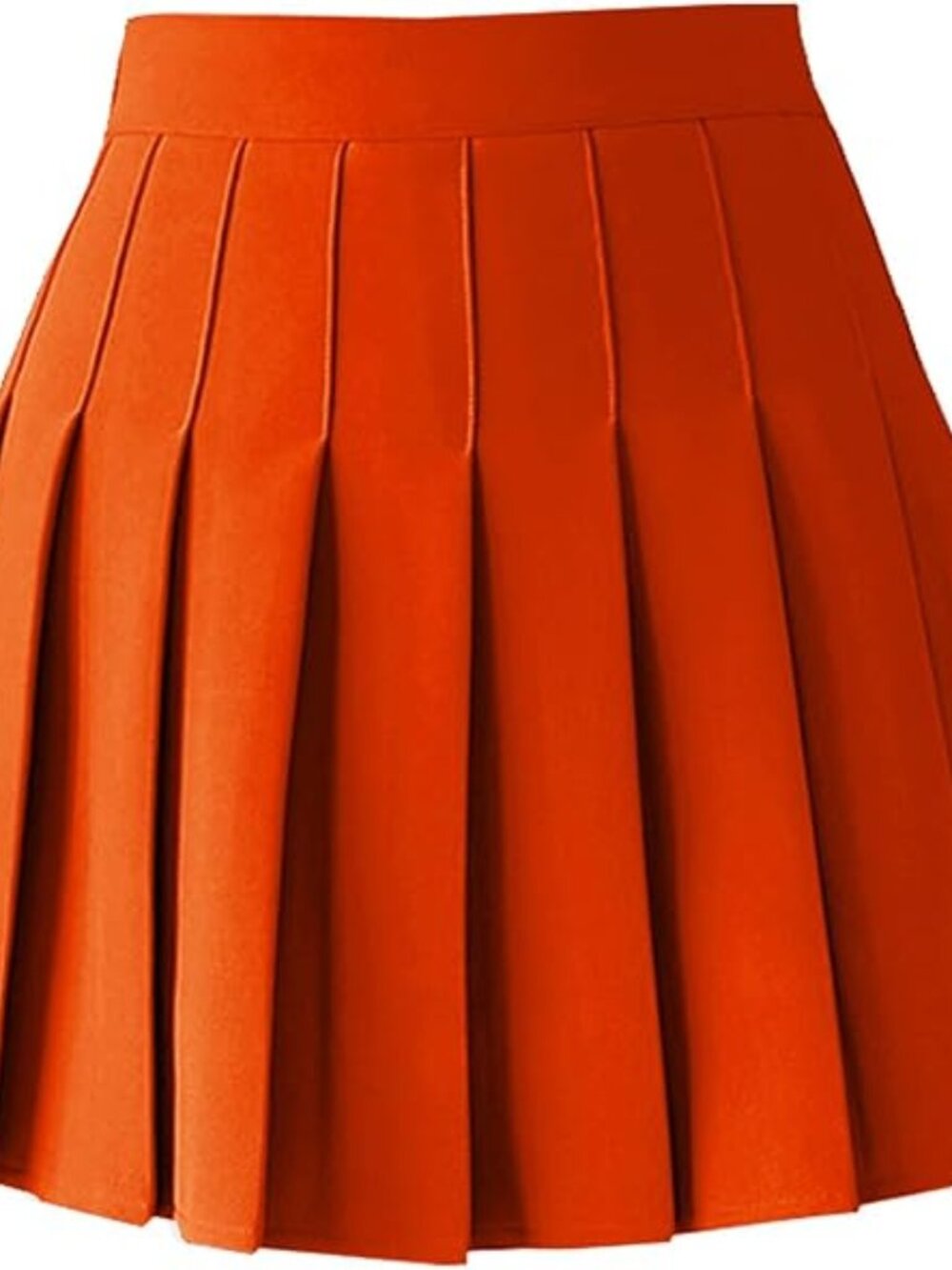 Women's 2XL Orange High Waist Pleated Mini Skirt Skater Tennis Skirt over 50%off